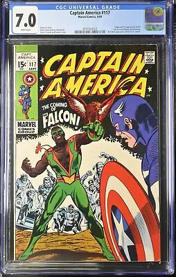 Buy Captain America #117 CGC FN/VF 7.0 White Pages 1st Appearance Falcon! Stan Lee! • 315.45£