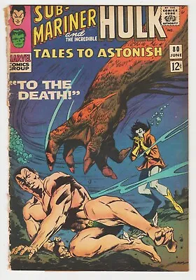Buy Tales To Astonish #80 Sub-mariner Hulk 1966 Gene Colan Low Grade 1 Page Missing • 7.88£