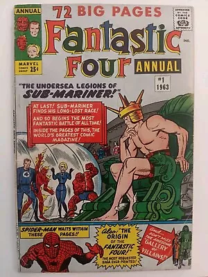 Buy Fantastic Four Annual # 1 Key Early Spider-Man Doom Namor 1963 Lee Kirby Marvel • 142.29£