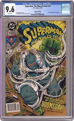 Buy Superman The Man Of Steel #18D CGC 9.6 Newsstand 1992 3997455020 1st Doomsday • 205.56£