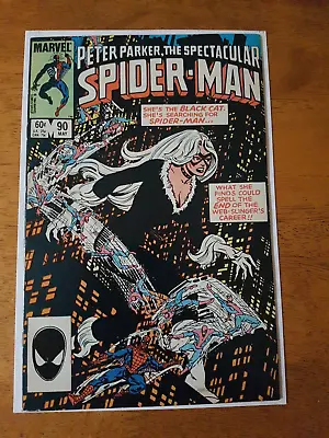 Buy Peter Parker Spectacular SPIDER-MAN Vol 1 #90 - BLACK CAT Marvel Comic 1984 • 29.99£