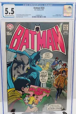 Buy Batman #222 CGC 5.5 Neal Adams Cover Art Featuring The Beatles DC Comics 1970 • 179.89£