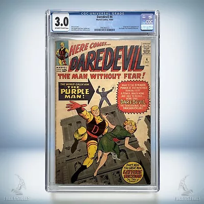 Buy Daredevil #4 (Marvel 1964) CGC 3.0 | First Appearance Of Purple Man. Jack Kirby • 150£