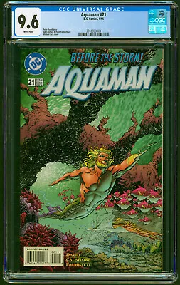 Buy AQUAMAN #21 1996 DC CGC 9.6 White Pages Underwater Merman In Coral Reef Cover • 59.54£