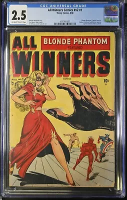 Buy 1948 All Winners Comics #1  CGC 2.5. Blonde Phantom Captain America Sub-Mariner • 1,985.85£