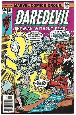 Buy Daredevil #138 Marvel Comics October 1976 Key Issue 5.5 FN- • 8.84£
