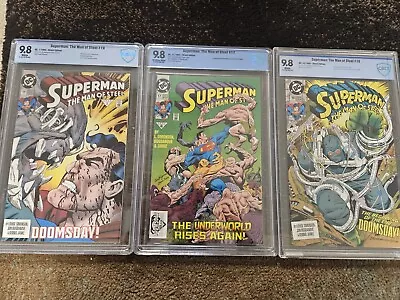 Buy Superman Man Of Steel #17, #18 & #19 CBCS 9.8, 1st Doomsday!  No CGC, PGX • 149.44£