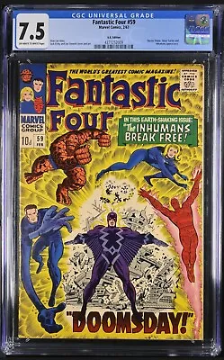 Buy Fantastic Four #59 CGC 7.5 (1967) Dorctor Doom Silver Surfer App MCU Marvel VF- • 86.02£