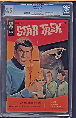 Buy CGC STAR TREK 1 Gold Key Comic 1967 CGC 4.5 Pinup Back First Star Trek Comic • 300.93£
