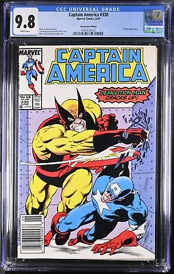 Buy Captain America #330 1st Night Shift Newsstand Variant White Pages 1987 CGC 9.8 • 180.14£