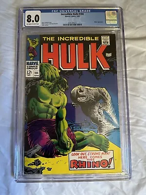 Buy Incredible Hulk #104 Cgc 8.0 Rhino Appearance • 158.12£