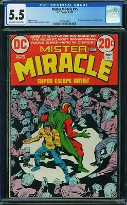 Buy Mister Miracle 15 Cgc 5.5 Oww Pages  Origin And 1st App Of Shilo Norman L9 • 39.64£