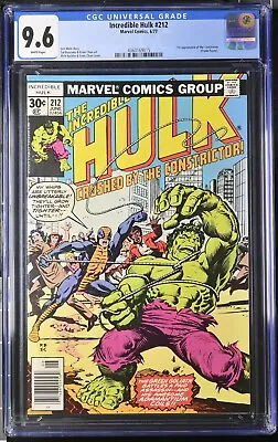 Buy Incredible Hulk #212 (1977) Cgc 9.6 White Pages Htf 1st App Of The Constrictor • 160.69£