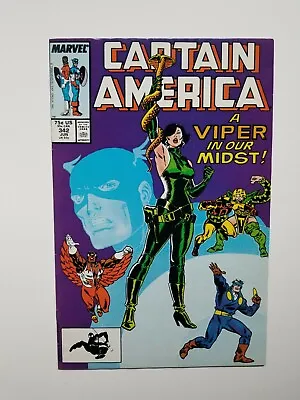Buy Captain America #342 KEY 1st Full Appearance Of Coachwhip! Marvel Comics VIPER • 20.11£