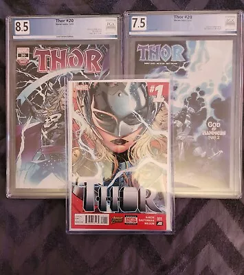 Buy Thor 20 PGX 7.5 Cover A & PGX 8.5 Land Variant With Thor #1 First Jane Foster🔑 • 138.36£