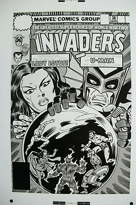 Buy Production Art THE INVADERS #38 Cover, ALAN KUPPERBERG Art, 11x17, Lady Lotus • 63.15£