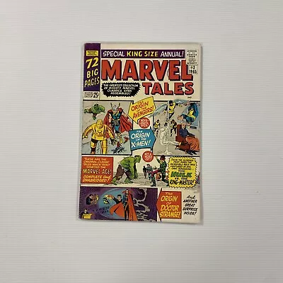 Buy Marvel Tales Annual #2 1965 VG+ Origins Of X-men Avengers & Doc Strange • 45£