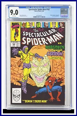 Buy Spectacular Spider-Man #162 CGC Graded 9.0 Marvel 1990 White Pages Comic Book. • 56.70£