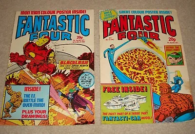Buy TWO MARVEL COMIC'S.FANTASTIC FOUR  No2&13..STILL WITH THERE COLOUR POSTERS 1982 • 9.99£