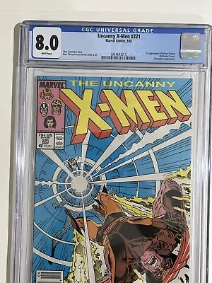 Buy Uncanny X-Men #221 (1987); 1st Appearance Of Mister Sinister, CGC 8.0 WHITE Pgs • 52.20£