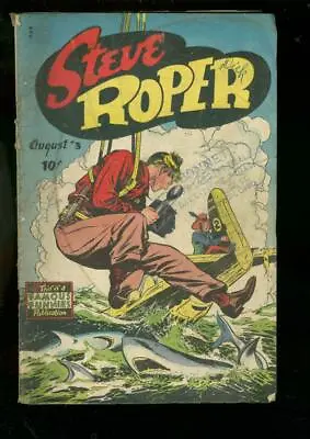 Buy Steve Roper #3 1948-shark & Parachute Cover-bill Woggon Vg- • 45.37£