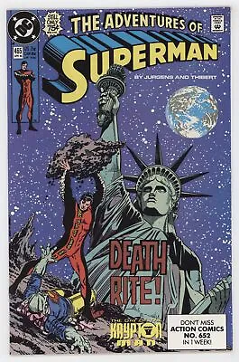 Buy Adventures Of Superman 465 DC 1990 NM 1st Cyborg Hank Henshaw Statue Liberty • 7.05£