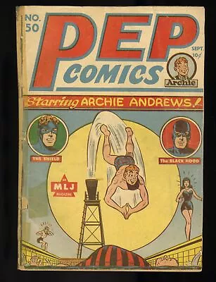 Buy Pep Comics #50 P 0.5 Early Archie! Black Hood And Shield Appearances! Archie • 159.10£