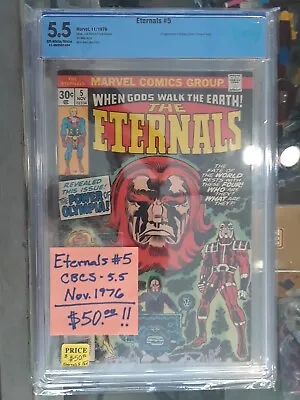 Buy Vintage Eternals #5, CBCS Graded Bronze Age Comic Book, 5.5/FN- Grade, Nov 1976 • 39.93£