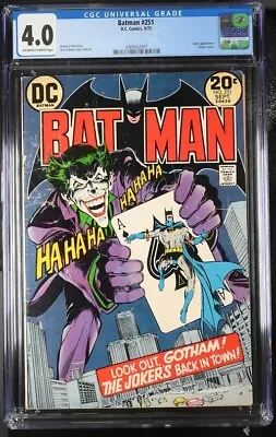 Buy  Batman 251 CGC 4.0 Classic Neal Adams Joker Cover! • 262.13£
