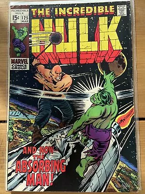 Buy Incredible Hulk #125 FN The Absorbing Man - 1970 • 19.99£