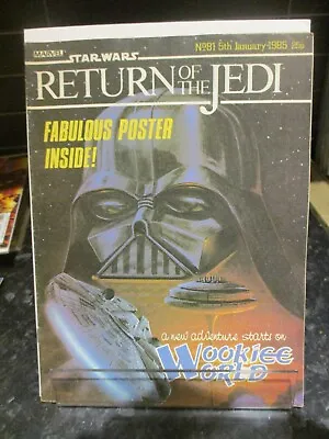 Buy COMIC - Star Wars Return Of The Jedi Marvel UK Comic  No 81 With Poster • 3.95£