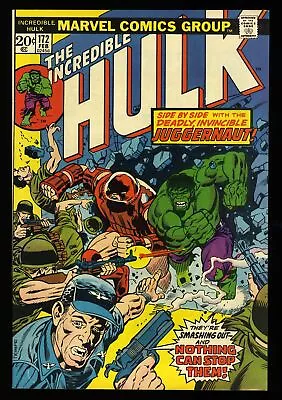 Buy Incredible Hulk #172 NM 9.4 Origin Of Juggernaut! Hulk! Marvel 1974 • 91.69£