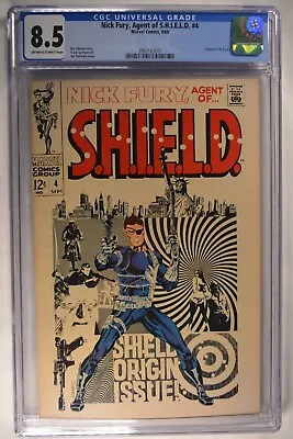 Buy Nick Fury Agent Of Shield  #4 CGC 8.5 Ow/w Origin SHIELD  9/1968 KEY • 355.77£