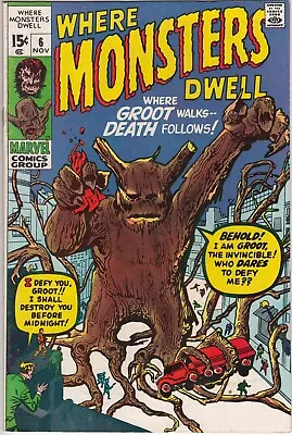 Buy Where Monsters Dwell #6, Reprints 1st Groot Tales To Astonish 13, 1970 VF/NM • 141.40£