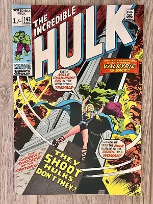 Buy The Incredible Hulk Comic No 142 - 1971 - Bronze Age - Valkyrie • 9.99£