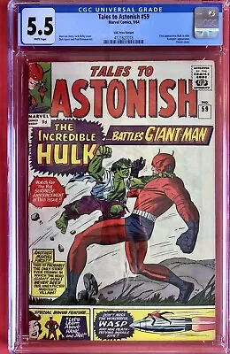 Buy Tales To Astonish #59 CGC 5.5 1st Appearance Of Hulk In Title (1964) Marvel • 299£