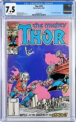 Buy Thor #372 CGC 7.5 (Oct 1986, Marvel) Sal Buscema Cover, Zaniac App., TVA Cameo • 32.78£