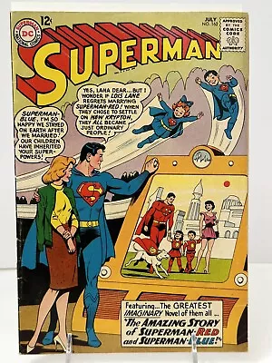 Buy Dc Comics 1963 Superman #162 Silver Age! Est Fn Story Of Superman-red And Blue! • 35.57£