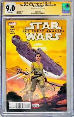 Buy CGC SS 9.0 Star Wars Daisy Ridley Signed The Force Awakens Adaptation #1 Black • 398.32£