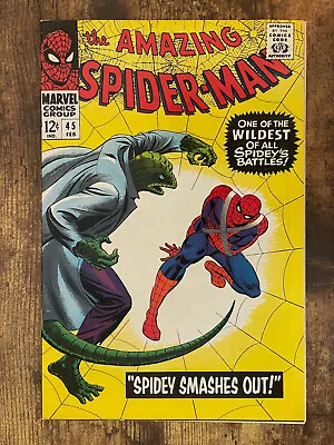 Buy Amazing Spider-Man #45 - STUNNING HIGH GRADE - 3rd App Lizard - Marvel 1967 • 37.95£