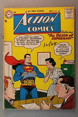 Buy Action Comics #225 *1957* Featuring  The Death Of Superman!   • 43.42£