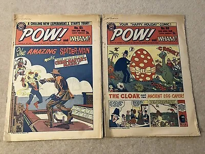 Buy Pow! And Wham! #65 & #66 - Odhams 1968 -  Marvel Spider-man And Fantastic Four • 5.99£