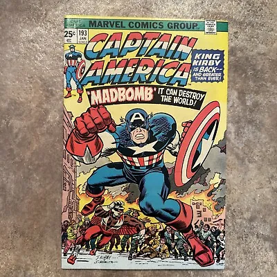 Buy Captain America #193 ~ VF+ 8.5 ~ 1976 Marvel Jack Kirby • 24.09£
