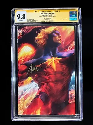 Buy Captain Marvel #34 CGC 9.8 SS (2022) - Signed Stanley Lau Virgin Edition - #168 • 173.24£