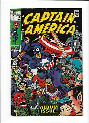 Buy Captain America #112 [1969 Vg+]  Album Issue!    Red Skull Cover! • 31.97£