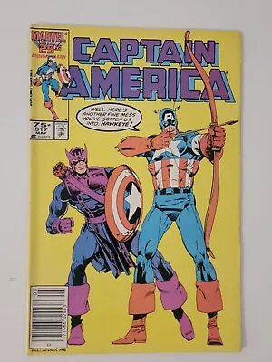 Buy Captain America #317 Marvel Comics 1986 Newsstand Variant Avengers Hawkeye • 1.44£