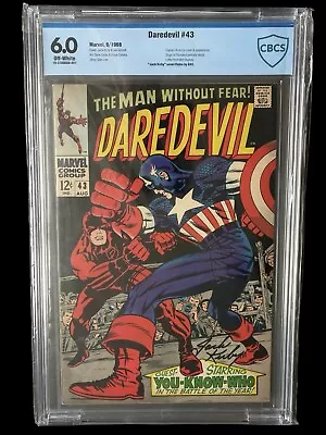 Buy Daredevil #43 CBCS 6.0 OW/PGS 1968 Unverified Jack Kirby Signed Stan Lee • 158.32£