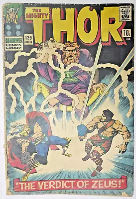 Buy Thor #129 1st Appearance Of Ares, Hermes,  Hera & Dionysius Marvel Comics (1966) • 29.95£