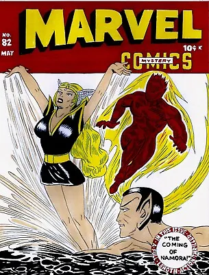 Buy Marvel Mystery Comics # 82 Cover Recreation 1st Namora Original Comic Color Art • 237.08£