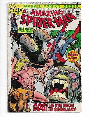 Buy Amazing Spider-man 103 - Vg+ 4.5 - Kazar - Zabu - Kraven - Gwen Stacy (1971) • 26.82£